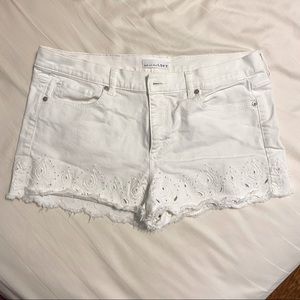 LOFT white denim eyelet shorts - sz 12/31